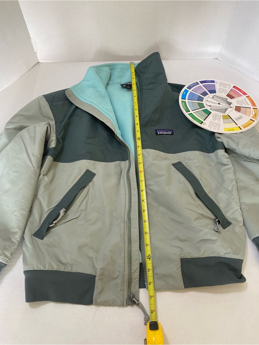 Patagonia Two-Tone Sage and Teal Fleece-Lined Jacket